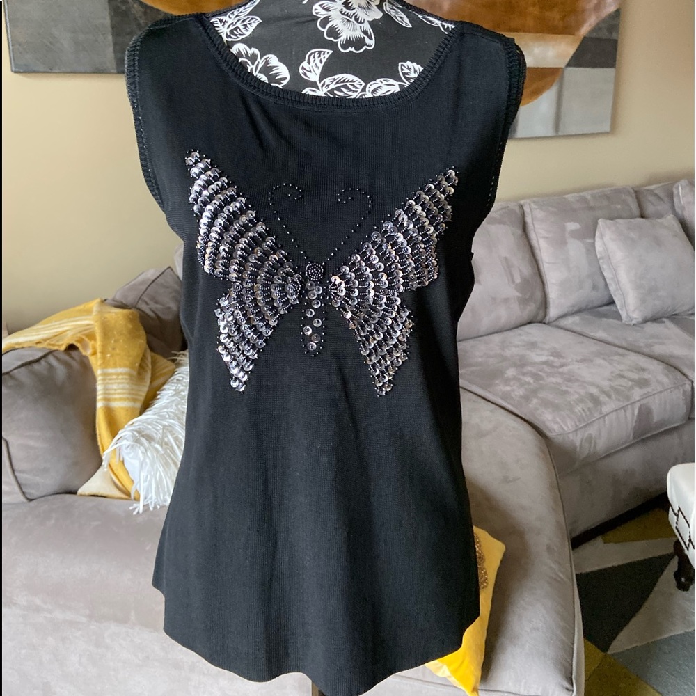 Black Embellished shell